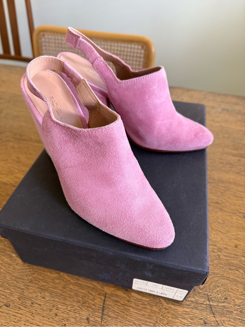 Rachel Comey Pink Suede Slingback Pointed-Toe Heels